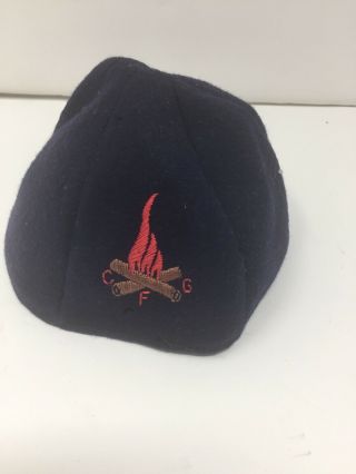 Vintage 1950s Wool Felt Camp Fire Girls Skull Cap Beanie Uniform Beret Hat