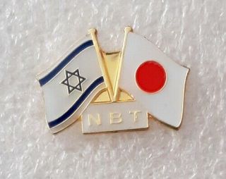 The National Flag Of Israel And The Flag Of Japan Lapel Pin Badge