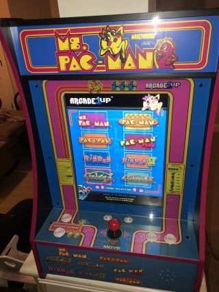 Arcade1up Ms.  Pacman 8 - In - 1 Partycade Arcade Machine - W/custom Lit Marquee