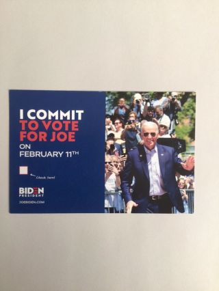 Official Joe Biden Postcard From Hampshire Primary Campaign 2020. 2