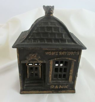 Antique Cast Iron Bank,  Home Savings Bank,  Very Great Mmh