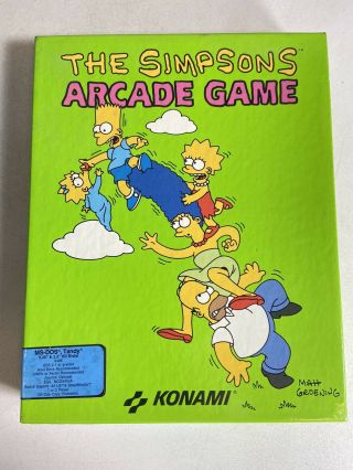 The Simpsons Arcade Game Md - Dos Tandy Konami Floppy Disk Box Set Pc Game 1991