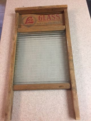 Hd Lee Mercantile Company Glass Washboard,  Kansas City,  Salina Rare