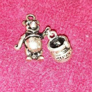 Vintage Disney Winnie The Pooh Honey Pot 925 Sterling Silver Bracelet Charm