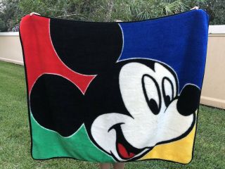 Vintage Disney Mickey Mouse Biederlack Blanket Throw