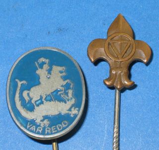 2 Swedish Boy Scouts Pins One Is Ymca Type
