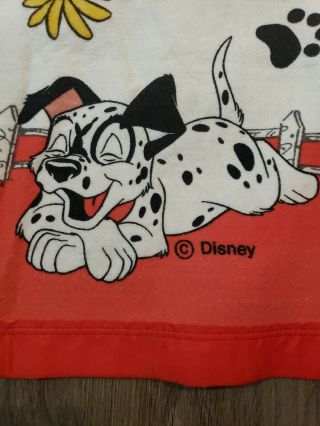 Vintage Disney Blanket 101 Dalmatians Fleece Satin Trim Twin 70 X 92 Usa 90s
