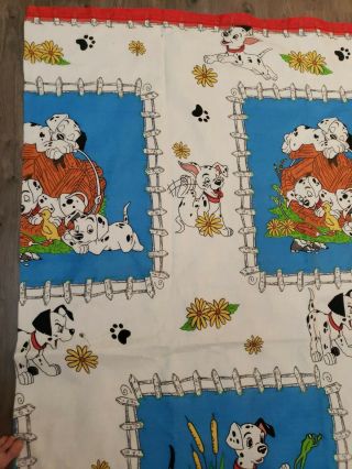 Vintage Disney Blanket 101 Dalmatians Fleece Satin Trim Twin 70 x 92 USA 90s 3