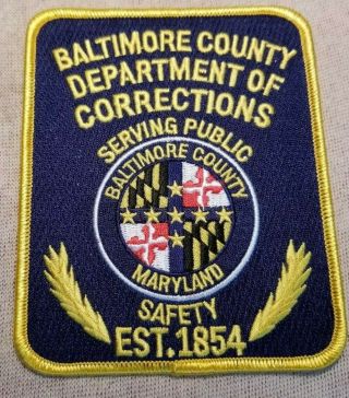 Md Baltimore County Maryland Dept.  Of Corrections Patch