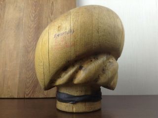 Vintage Wood Hat Block Cap Shape Female Wood 5 Puzzle Block Cap Molds Mold