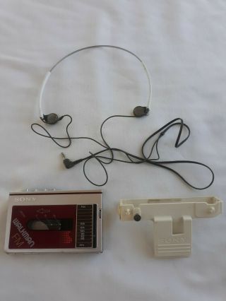 Sony Walkman Wm - F10 Vintage Cassette Player/belt Clip/buds Not