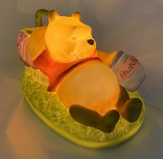 Vintage Disney Winnie The Pooh Ceramic Table Night Light Lamp