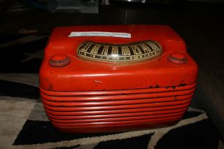 Vintage 1946 Philco Model 46 - 420 " Hippo " 6 Tube Radio Orange