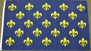 3x5 Fleur De Lis Flag French Royal Coat Of Arms Pre 1376 France Blue Gold F093