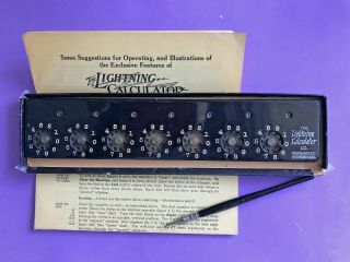 Antique The Lightning Calculator Grand Rapids Mich.  With Stylus & Instructions