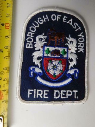 Borogh Of East York Fire Department Vintage Patch Badge Ont Canada Firefighter