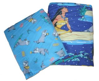 Vintage Disney Cti Pocahontas Meeko Flit Duvet Cover Fitted Sheet Fabric Twin