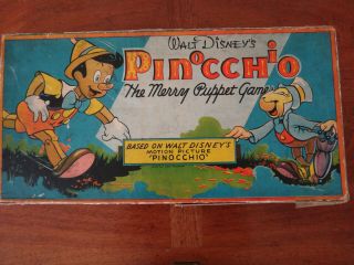 Vintage 1939 Milton Bradley Walt Disney Pinocchio The Merry Puppet Game 4197 - N