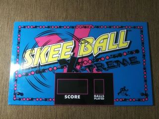Skee Ball X - Treme Sign Plexi Display Back Board 27 - 1/2 " X 16 - 5/8 "