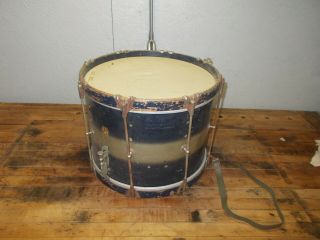Old Vintage Ludwig Snare Drum Marching Field 15x12 Wood And Old Strap