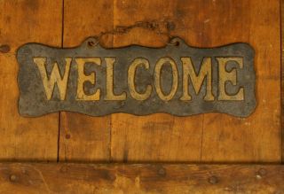 Antique Cast Iron General Store Welcome Sign 9 " By 3 "