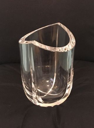 Vintage Kosta Boda Goran Warff Designed Clear Art Glass Vase Signed & Numbered