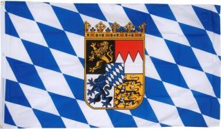 Bavaria Crest Lion Oktoberfest Bavarian German Flag 3x5 Better Quality