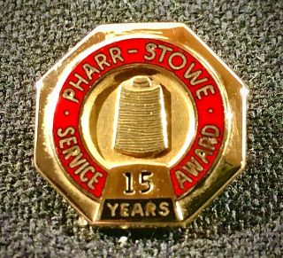 Pharr R L Stowe Mills Service Pin 15 10k Gf Gold Filled Belmont Mcadenville Nc