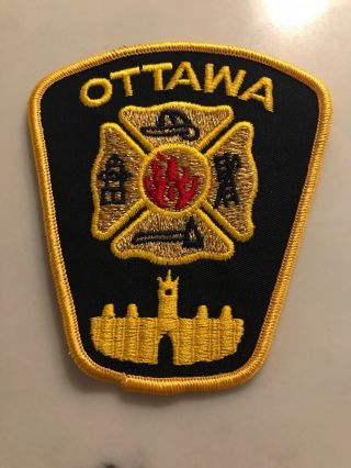 Vintage Ottawa Canada Fire Department Patch Fireman Fire Dept Iron On.