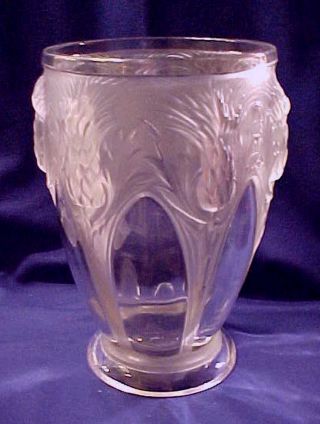 Vintage Estate Fine Large Verlys France Crystal Thistle Vase