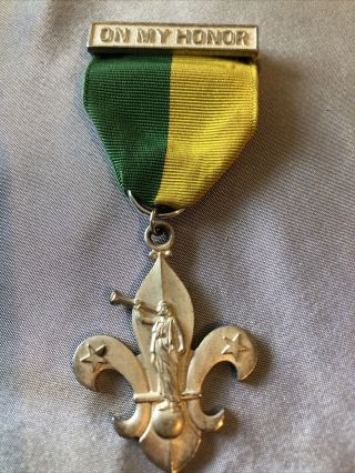 Vintage Lds Mormon Boy Scout Religious Award Medal Bsa Badge On My Honor