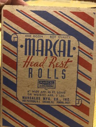 2 - Rare Vintage Marcal Barber Chair Head Rest Rolls 6 " Wide 20 Rolls Total