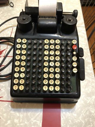 Vintage Burroughs Direct Portable Adding Machine Type 3 Hp 1/15 Tested/works