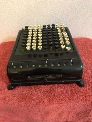 Antique Burroughs 10 Column Calculator Mechanical Adding Machine Vintage 1915 - 35