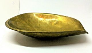 Antique Brass Candy Scale Pan Hand Hammered Grocery Scoop 10 " X 7 "