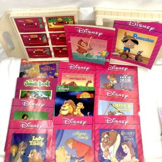 Disneys Children See Hear Read Along Story Books & Cassette Tapes In Case Vtg