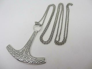 Finnish Sterling Silver Pendant Chain Necklace Kalevala Koru Vintage Tbj1729