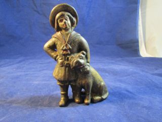 Antique 1920 A C Williams Cast/ Iron Buster Brown & Dog Tige Still Bank (bh)