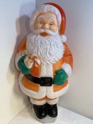 Large 30 " Vintage 60s Plastic Blow Mold Light Up Santa Claus
