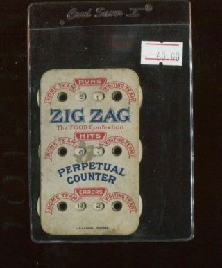 Vintage Baseball Scorer Zig Zag Popcorn Confection Like Cracker Jack Advertising