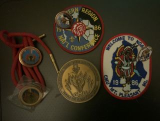 1986 National Order Of The Arrow Conference Patches,  Pins,  Bolo,  Buckle,  Noac