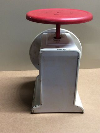 Vintage WAY - RITE HOUSEHOLD KITCHEN SCALE 25 Capacity RED/WHITE USA 3