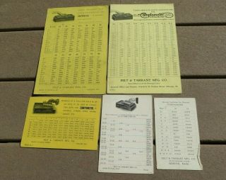 Vintage Felt & Tarrant Comptometer Adding Calculator Informational Sheets