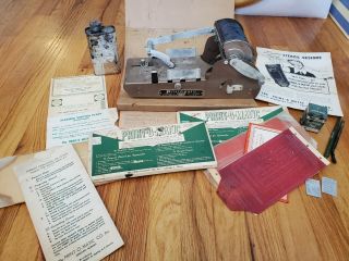 Vintage Print O Matic A2g Card Stencil Duplicator Mimeograph Antique Accessories