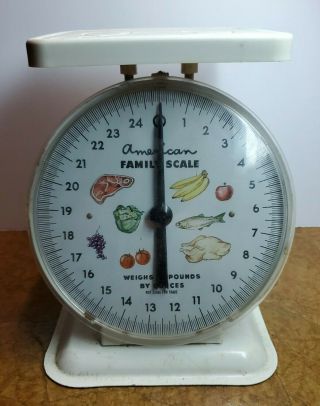 Vintage American Family Scale 25 Pounds By Ounces White (grg 4)