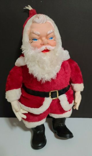 Vtg 24 " Jumbo My Toy Rubber Face Stuffed Plush Pals Xmas Doll Santa Claus