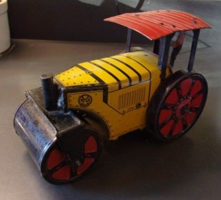 Vintage 1930s Louis Marx Tin Litho Wind - Up Tractor