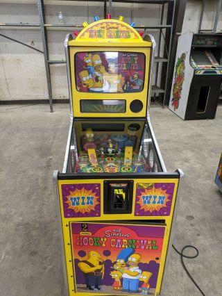 Simpsons Kooky Carnival Redemption Ticket Arcade Game From Sega Pinball