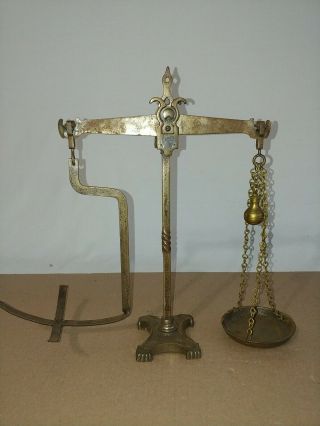 Antique Iron And Brass Balance Scale