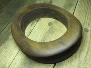 Antique Millinery Wood Hat Block Mold Form Brim Part Size 6 7/8